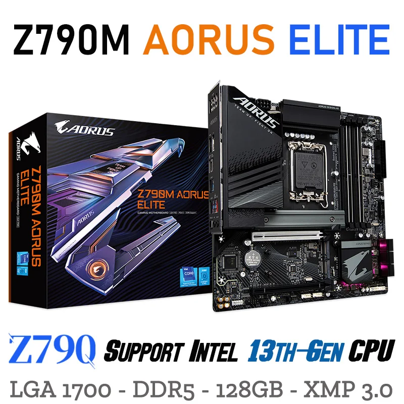 Gigabyte Z790M AORUS ELITE LGA 1700 Motherboard DDR5 Intel 13th Core i3 i5 i9 LGA 1700 CPU Intel Z790 Mainboard M.2 128GB mATX
Gigabyte Z790M AORUS ELITE LGA 1700 Motherboard DDR5 Intel 13th Core i3 i5 i9 LGA 1700 CPU Intel Z790 Mainboard M.2 128GB mATX