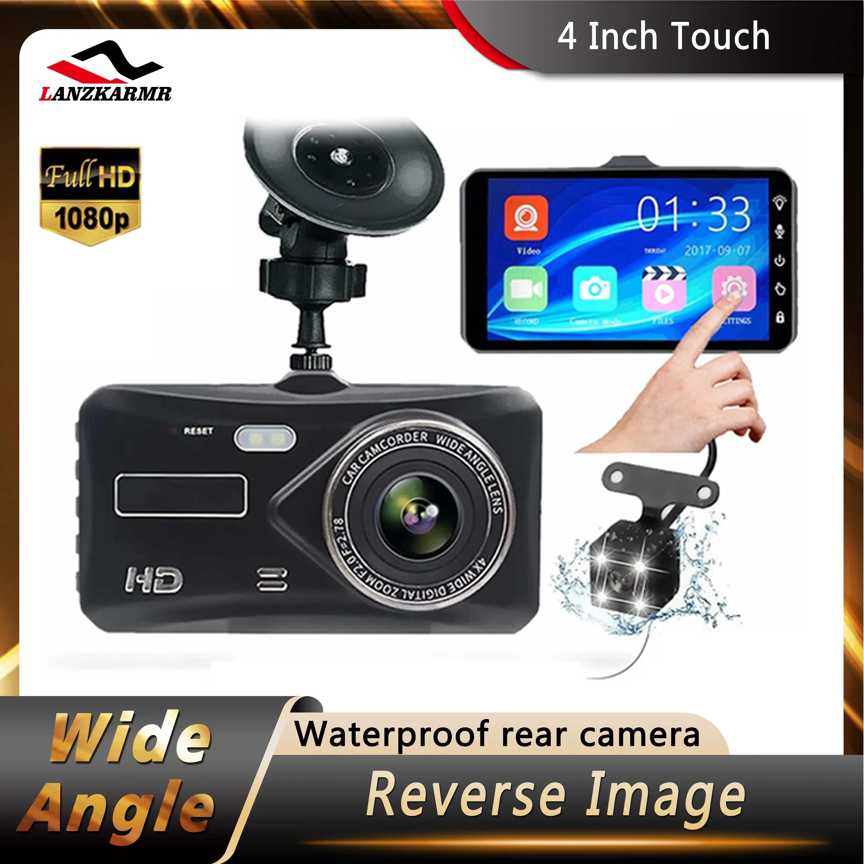 

Camcorder Car DVR Dashcam 4 Inch IPS Touch Screen 170° G-Sensor Dual Lens WDR Full HD 1080P Night Vision Auto Video Recorder