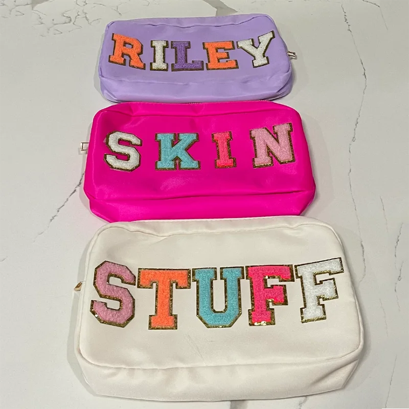 Stock S M L Xl Diy Embroidery Patch Personalize Toiletry Pouch Waterproof Women Storage Nylon Travel Makeup Bag Organizer
Stock S M L Xl Diy Embroidery Patch Personalize Toiletry Pouch Waterproof Women Storage Nylon Travel Makeup Bag Organizer