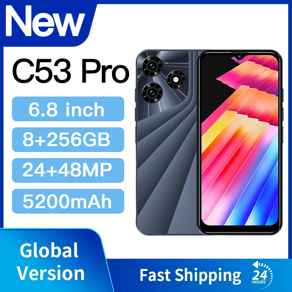 HOT 5G Smartphone C53 Pro 6.8 Inch Full Screen Telephone 8+256GB 5G Mobile Phones Global Version Android 13 Cell Phone
HOT 5G Smartphone C53 Pro 6.8 Inch Full Screen Telephone 8+256GB 5G Mobile Phones Global Version Android 13 Cell Phone
