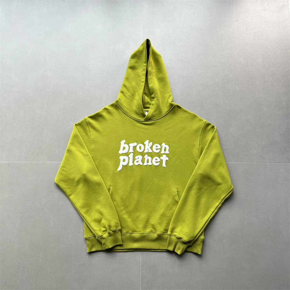 

Hoodiebroken Planet Alphabet Sweatshirt - Fluorescent Green Men and Women Fashion OuterwearStreet Trendy Tops