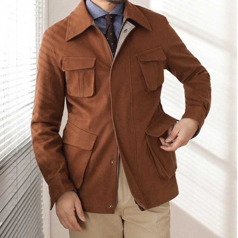 Safari Jacket Men Tactical Suit Vintage Barbour Windbreaker Coat Hunting Clothing Casual Wear Collar Fold On Field Jacket
Safari Jacket Men Tactical Suit Vintage Barbour Windbreaker Coat Hunting Clothing Casual Wear Collar Fold On Field Jacket