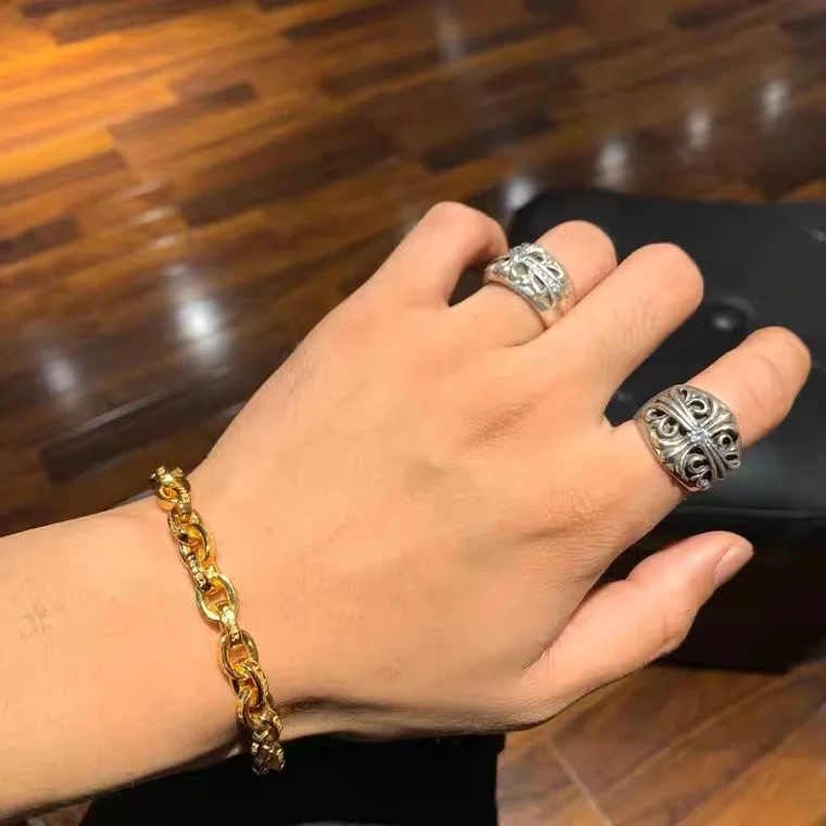 Chro1me %%Hea2rts 22K Gold Paperchain Thick Letter Lobster Clasp 925 Silver Gold Plated Gold 5mm Bracelet for Men and Women
Chro1me %%Hea2rts 22K Gold Paperchain Thick Letter Lobster Clasp 925 Silver Gold Plated Gold 5mm Bracelet for Men and Women