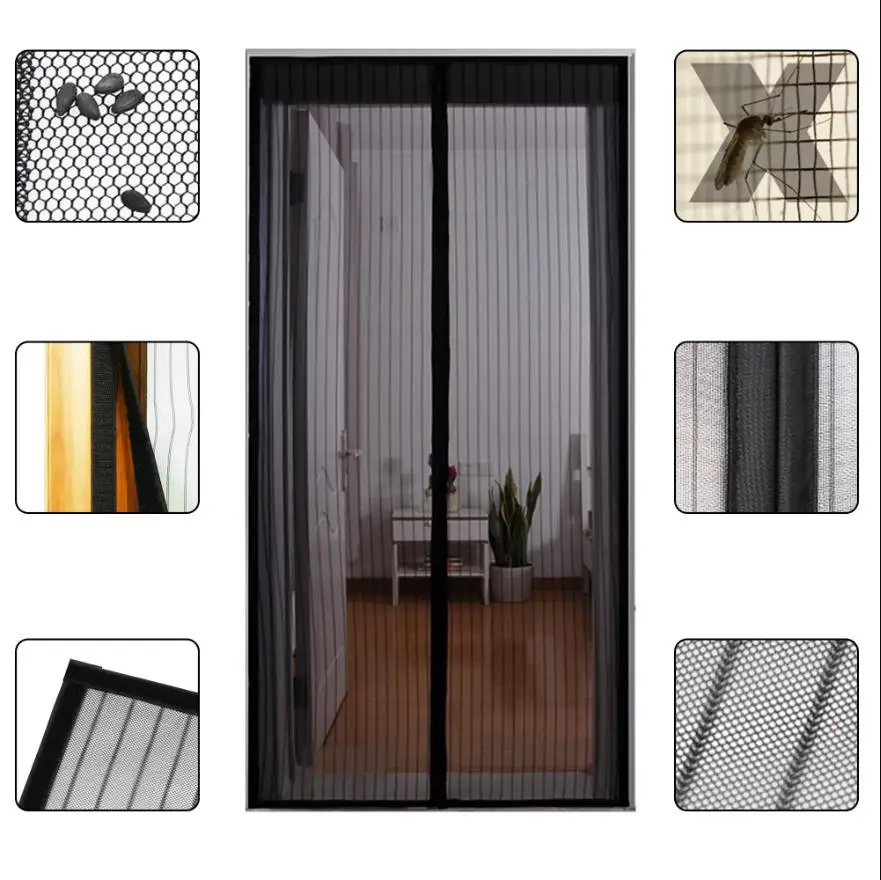 

Magnetic Screen Door - Self Sealing,Upgraded Full Strip Magnets, Hands Free Mesh Partition Keeps Bugs Out ,Friendly to Children