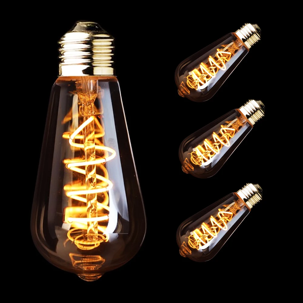 Dimmable Retro LED Bulb E27 220V Lampada Vintage Amber Glass Spiral Filament 2200K Edison LED Bulbs for House Decoration
Dimmable Retro LED Bulb E27 220V Lampada Vintage Amber Glass Spiral Filament 2200K Edison LED Bulbs for House Decoration