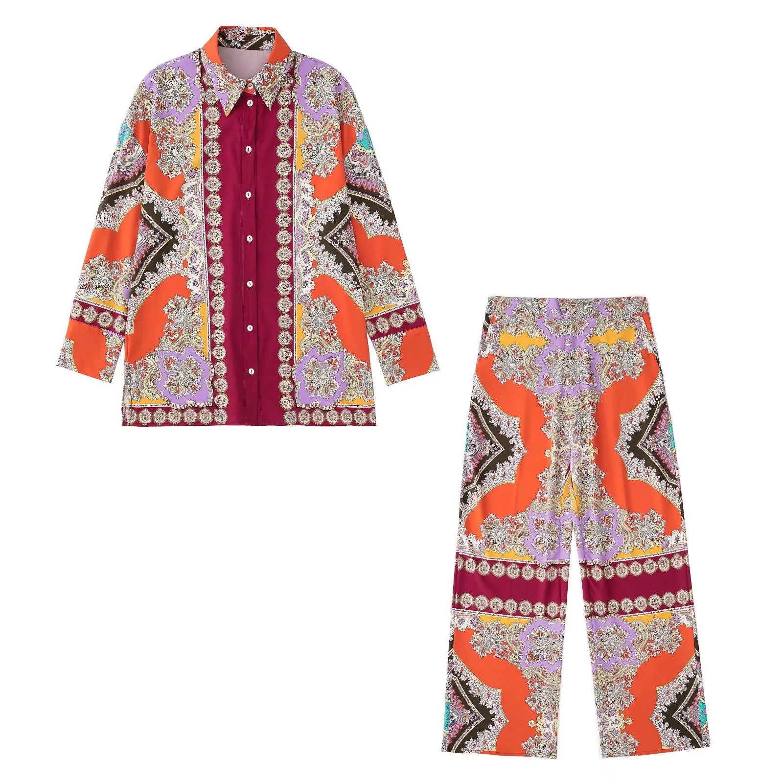 Clothland Women Elegant Print Blouse Pants Suit Long Sleeve Shirt Long Pants Two Piece Set Chic Casual Suits Mujer TZ522
Clothland Women Elegant Print Blouse Pants Suit Long Sleeve Shirt Long Pants Two Piece Set Chic Casual Suits Mujer TZ522