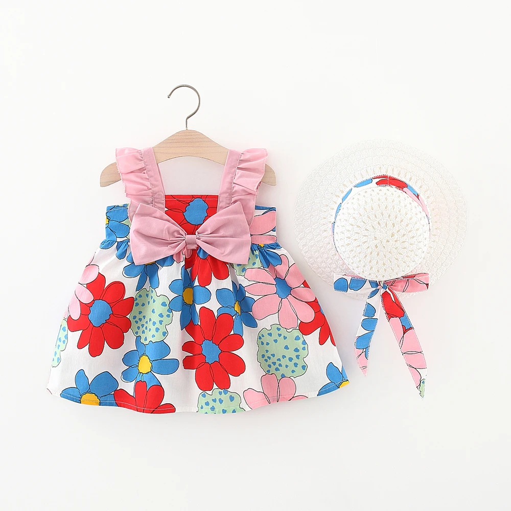 2022 Summer Cotton 2pcs Baby Girl All Over Colorful Floral Print Sleeveless Bowknot Dress with Hat Set Infantil Clothes Vestido
2022 Summer Cotton 2pcs Baby Girl All Over Colorful Floral Print Sleeveless Bowknot Dress with Hat Set Infantil Clothes Vestido