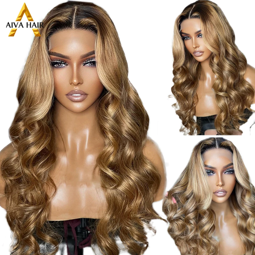 

Honey Gold Color Synthetic Body Wave 13x4 Lace Front Wigs 30 Inch Wig Drag Queen Glueless Pre Plucked For Women Cosplay 180%