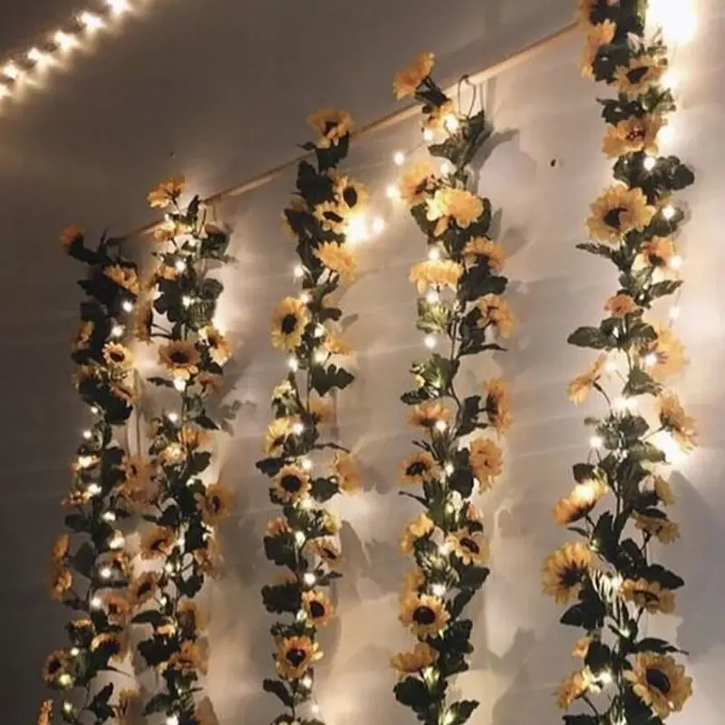 DIY Sunflower LED String Lights Artificial 2M Fairy Lights for Bedroom Bathroom Door Mirror Decoration Fake Leaf
DIY Sunflower LED String Lights Artificial 2M Fairy Lights for Bedroom Bathroom Door Mirror Decoration Fake Leaf