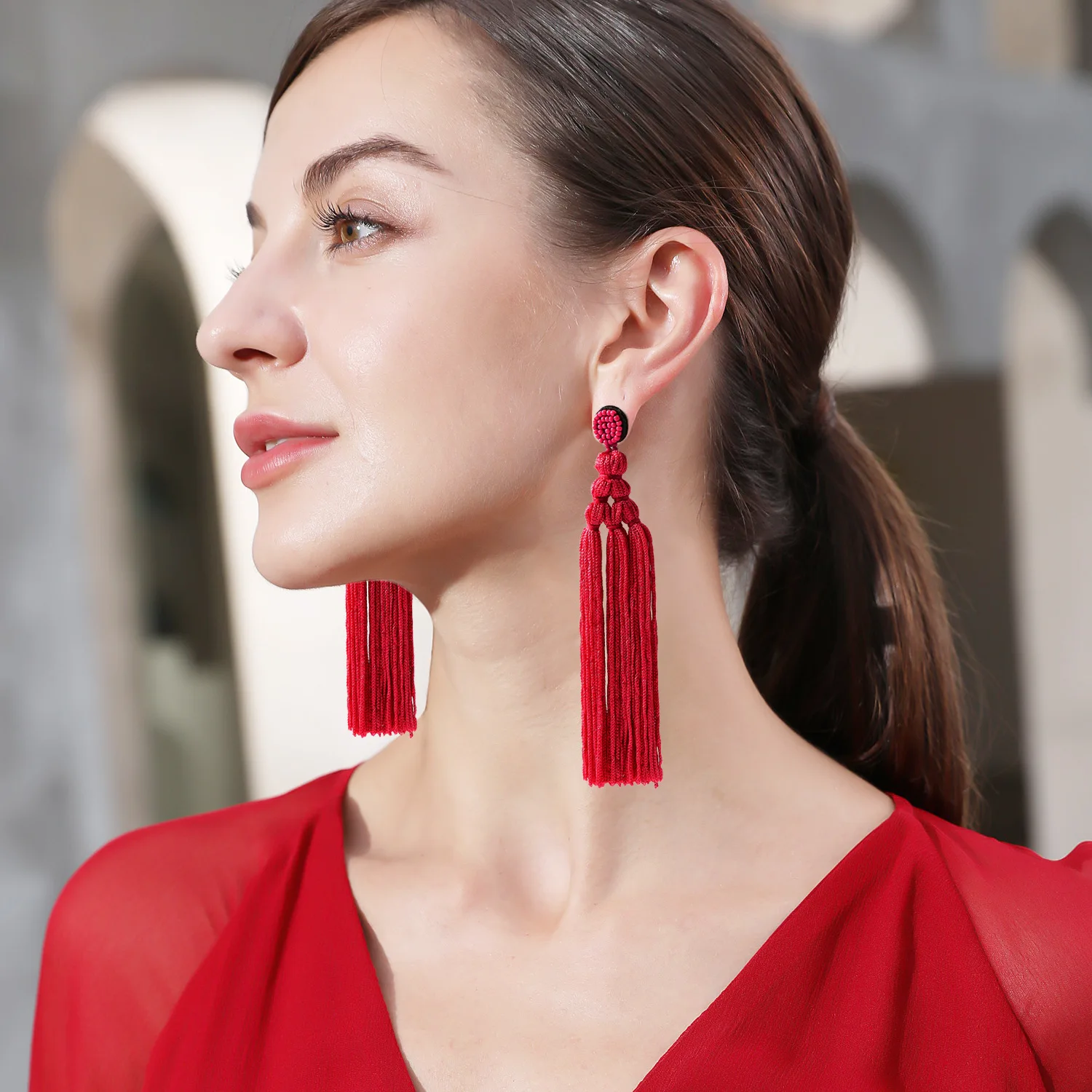 Fashion Ethnic Long Tassel Drop Earrings For Women Bohemian Yellow Red Black Silk Fabric Fringe Dangle Earring 2022 Jewelry
Fashion Ethnic Long Tassel Drop Earrings For Women Bohemian Yellow Red Black Silk Fabric Fringe Dangle Earring 2022 Jewelry