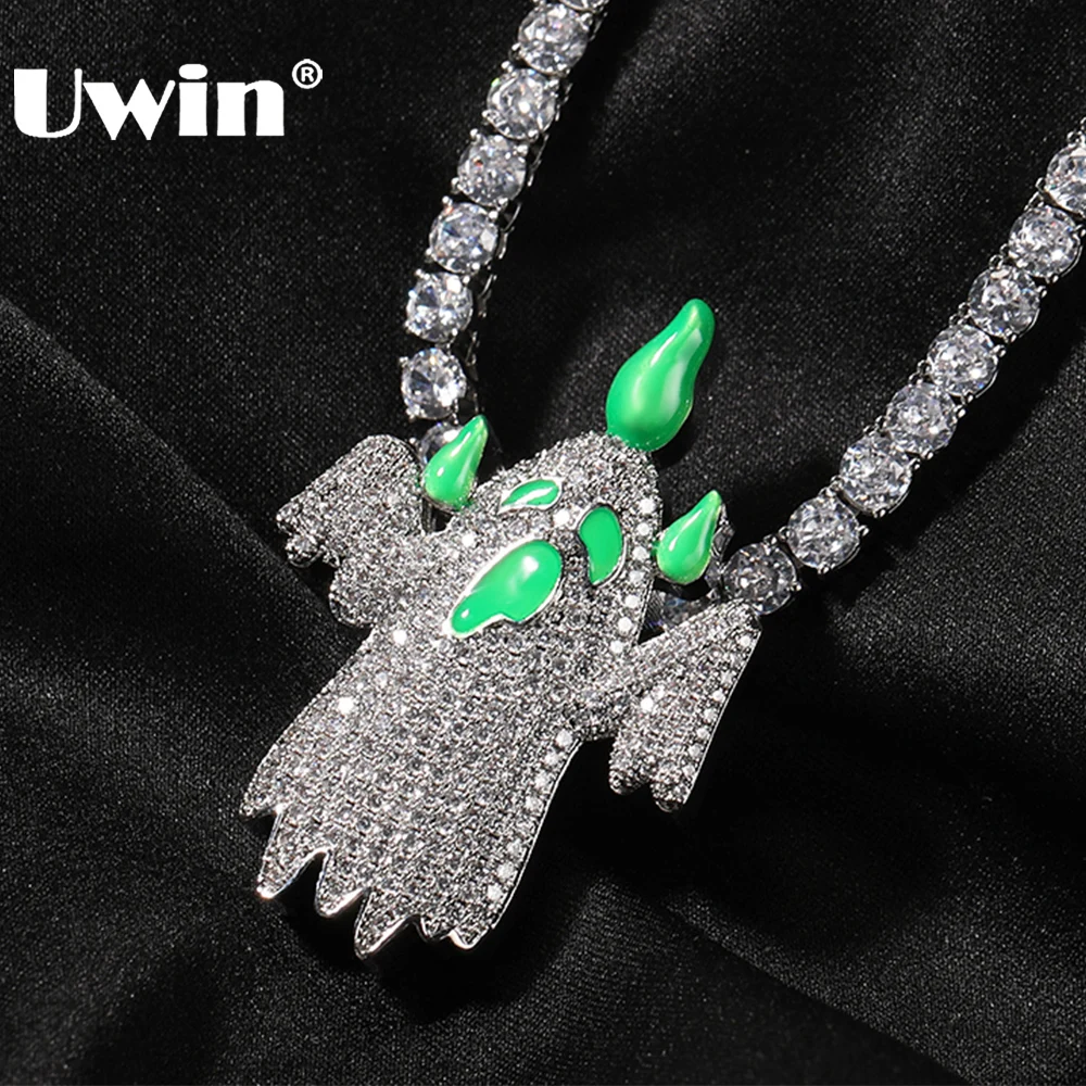 UWIN Glow in the Dark Ghost Pendant Necklaces Iced Out Cubic Zirconia Scary Monster Charms Fashion Hip Hop Jewelry for Gift
UWIN Glow in the Dark Ghost Pendant Necklaces Iced Out Cubic Zirconia Scary Monster Charms Fashion Hip Hop Jewelry for Gift