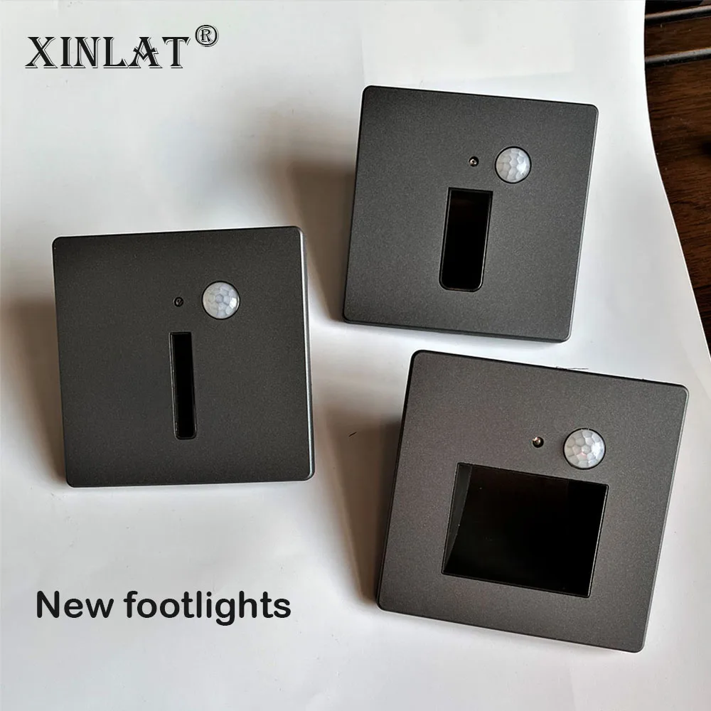 

LED Induction Footlight Recessed PIR Motion Sensor Stair Case Light 220V Step Lamp Nightlights for Corridor Foyer Kitchen Decor
