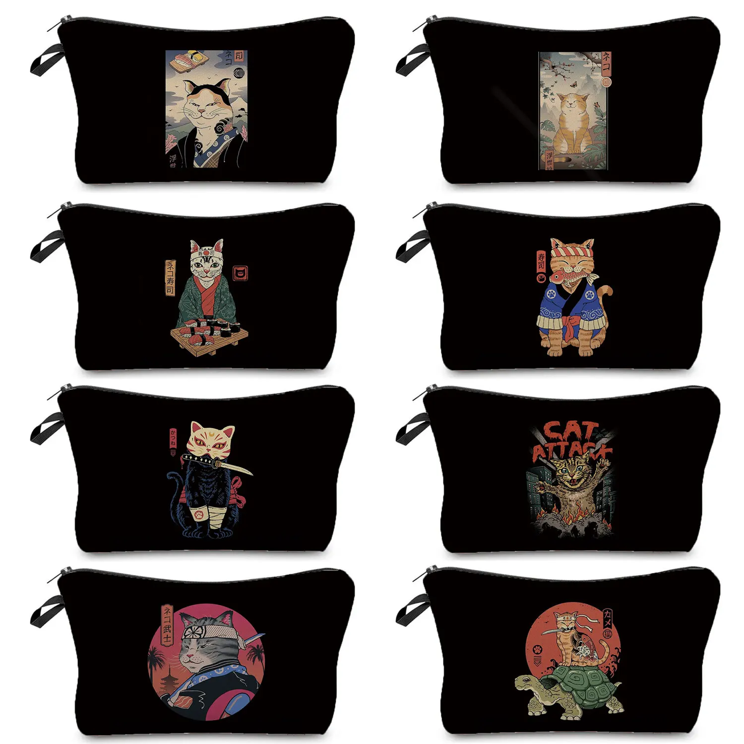 

Модная дорожная сумка для туалетных принадлежностей с принтом аниме кошки на молнии в японском стиле милые сумки для макияжа с животными женская косметичка на заказ