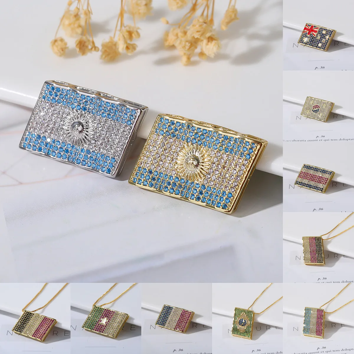 Fan Neck Chain Stainless Steel Inlaid Zircon 28 Countries Argentina Flag Necklace 2022 Qatar World Cup
Fan Neck Chain Stainless Steel Inlaid Zircon 28 Countries Argentina Flag Necklace 2022 Qatar World Cup