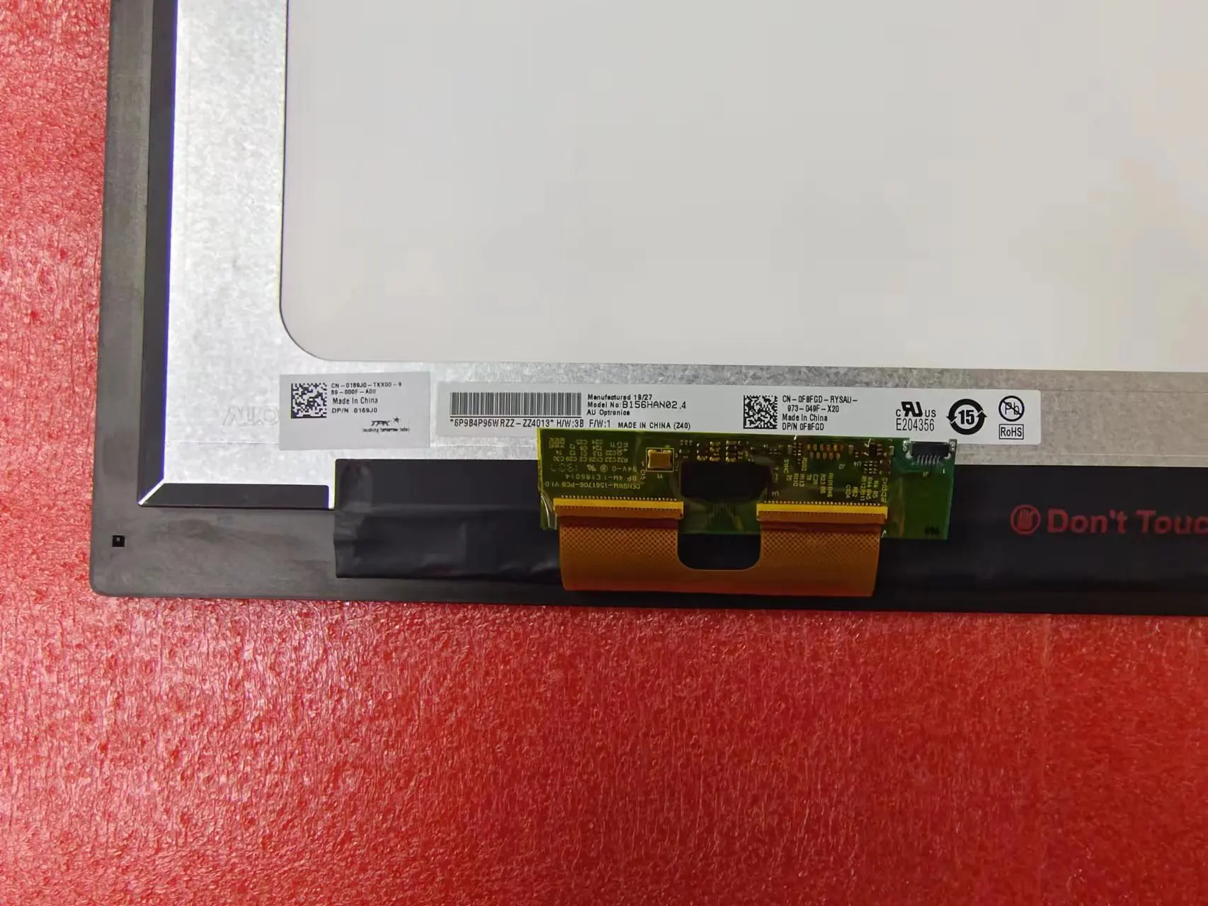 0169J0 для Dell Precision 7540 7530 ЖК сенсорный экран в сборе B156HAN02.4 
0169J0 для Dell Precision 7540 7530 ЖК сенсорный экран в сборе B156HAN02.4