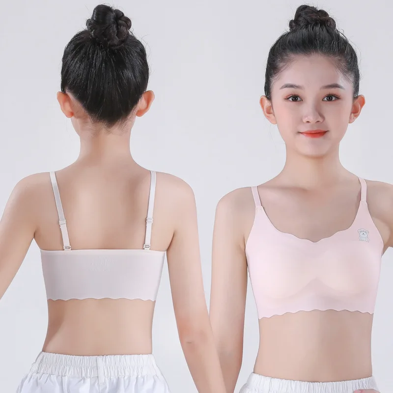 Ice Silk No Track Teens Girls Vest Bra Puberty Gym Underwear Thin Wireless Teenager Vest Bras with Chest Pad Girls Training Bras
Ice Silk No Track Teens Girls Vest Bra Puberty Gym Underwear Thin Wireless Teenager Vest Bras with Chest Pad Girls Training Bras
