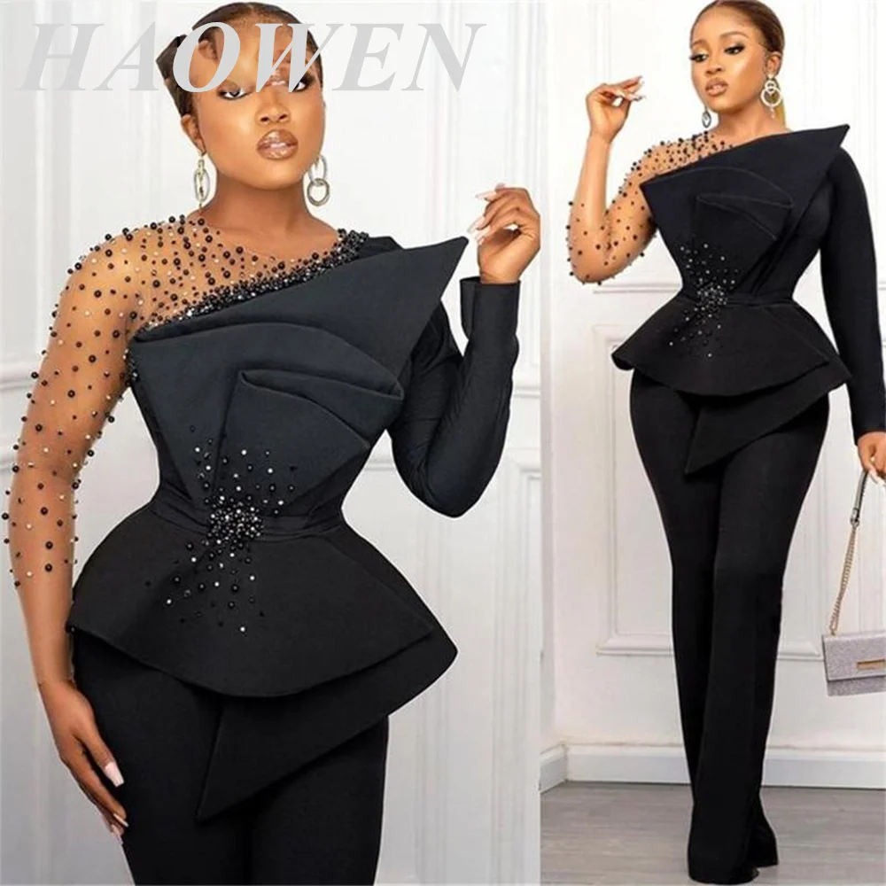 HAOWEN Plus Size Arabic Black Stylish Prom Dresses Sheer Neck Beaded Evening Formal Party Second Reception Gowns
HAOWEN Plus Size Arabic Black Stylish Prom Dresses Sheer Neck Beaded Evening Formal Party Second Reception Gowns