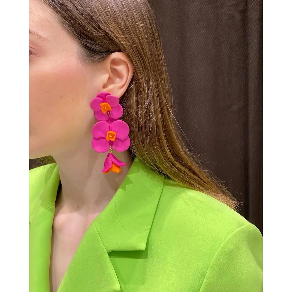 Poshnmore Orchid Handmade Elegant Clay Earrings Designer Jewelry Fuchsia Lilac White Black Green Blue Pearls Dangle Double Tripl
Poshnmore Orchid Handmade Elegant Clay Earrings Designer Jewelry Fuchsia Lilac White Black Green Blue Pearls Dangle Double Tripl