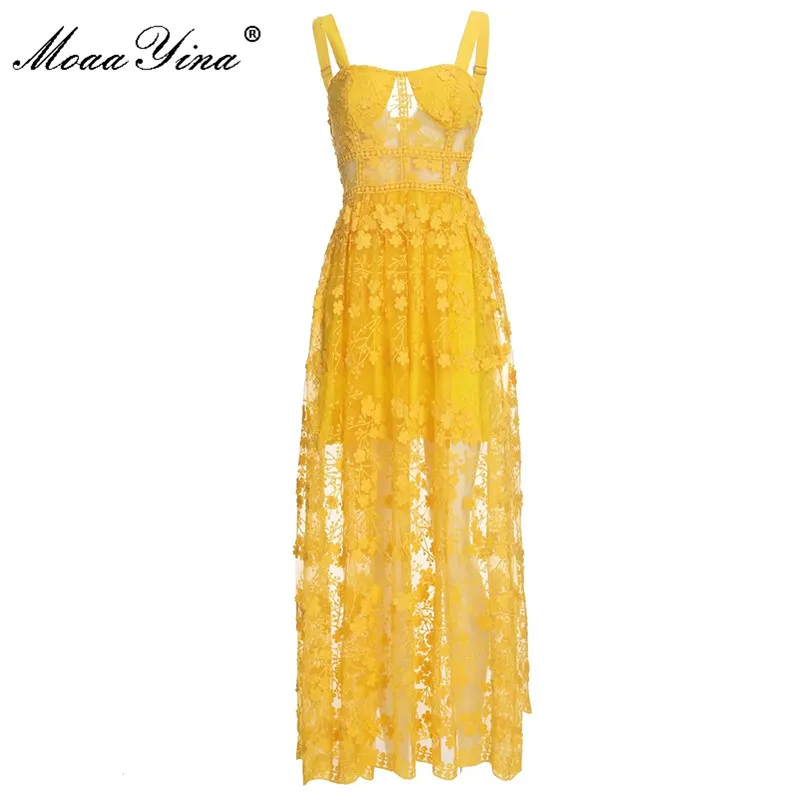 MoaaYina Fashion Runway dress Summer Women's Dress Spaghetti Strap Mesh Flower Embroidery Vacation Vintage Maxi Dresses
MoaaYina Fashion Runway dress Summer Women's Dress Spaghetti Strap Mesh Flower Embroidery Vacation Vintage Maxi Dresses