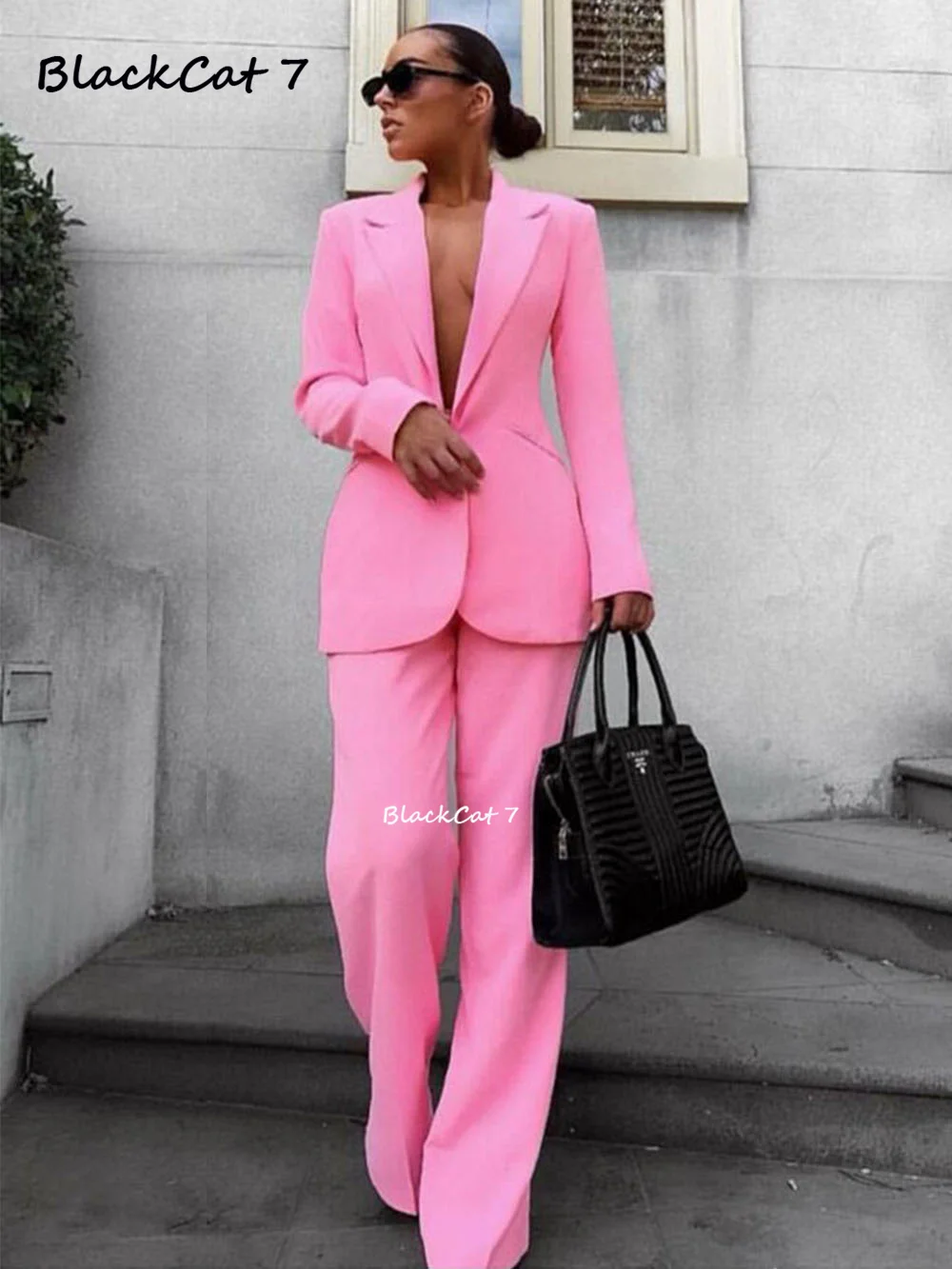 Pink Single Breasted Peak Lapel Women's Suit For Work Wide Leg Pants Fashion Casual Women Office Suit Jacket Blazer Pants
Pink Single Breasted Peak Lapel Women's Suit For Work Wide Leg Pants Fashion Casual Women Office Suit Jacket Blazer Pants