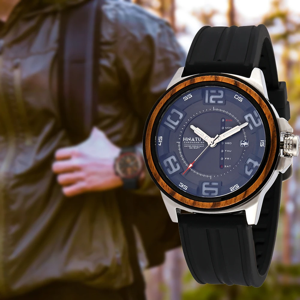 

Hnatuy Men Watch Quartz Watches Sport 5bar Waterproof Chronograph Luxury Brand Man Wristwatch Complete Calendar Date Clock Belt