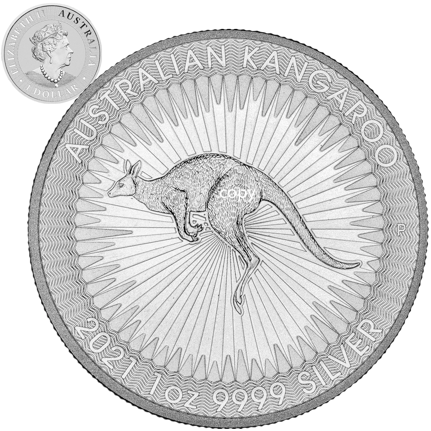 

2021 Australia Kangaroo Challenge Coin 1OZ Silver Plated Coin Elizabeth II Commemorative Coins Collectible Gifts