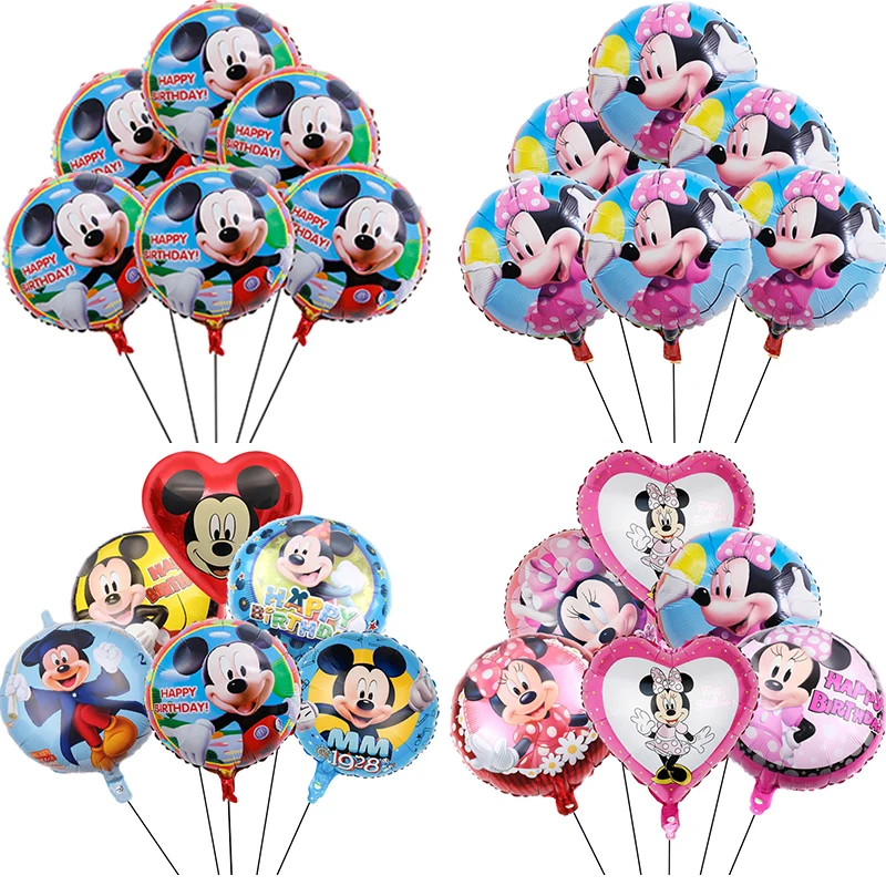 

1set Mickey Minnie Mouse Balloons Disney Mickey Mouse Foil Balloon Birthday Party Decorations Baby Shower Kid Classic Toys Gift