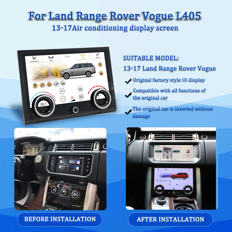 The Air Conditioned Touch AC Panel is Suitable For Night and Day Modes of the 2013-2017 Range Rover Vogue L405 Five-Color Model
The Air Conditioned Touch AC Panel is Suitable For Night and Day Modes of the 2013-2017 Range Rover Vogue L405 Five-Color Model