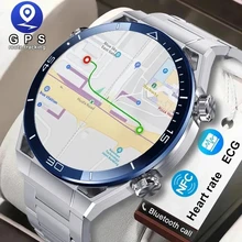 For Apple Samsung NFC Smart Watch Men Full Touch Screen Bluetooth Call GPS Track Compass IP68 Heart Rate ECG 1.5 inch Smartwatch