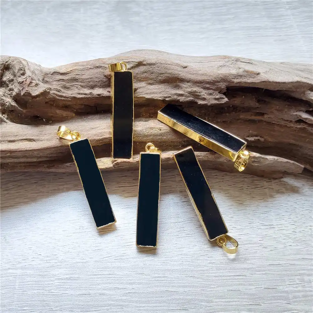 FUWO Wholesale Rectangle Black Agate Pendant,Gold Plated Long Bar Crystal Quartz Accessorie For Women Jewelry Making PD015 10pcs
FUWO Wholesale Rectangle Black Agate Pendant,Gold Plated Long Bar Crystal Quartz Accessorie For Women Jewelry Making PD015 10pcs