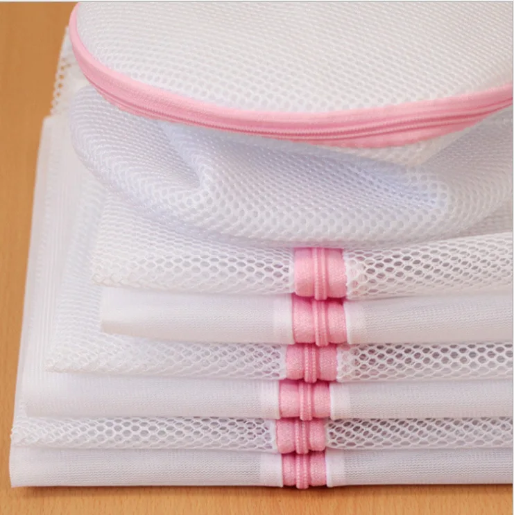 

3 Sizes Zippered Foldable Nylon Laundry Bag Bra Socks Underwear Clothes Washing Machine Protection Net Mesh Laundry Storage Bag