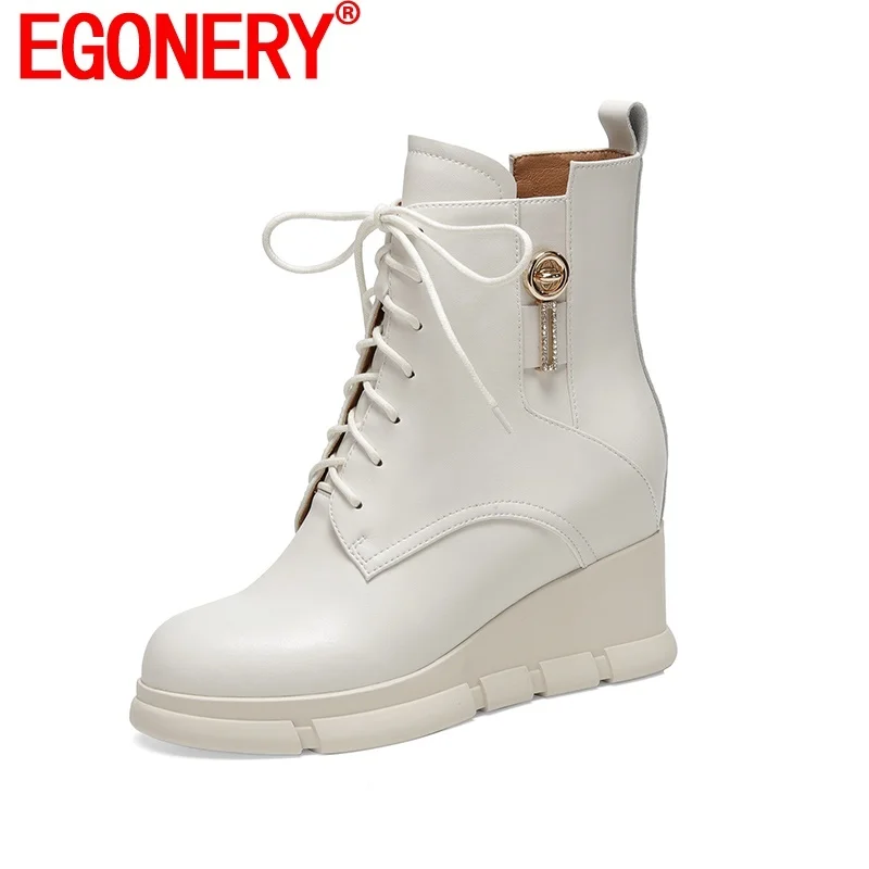 EGONERY New Style Fashion Ankle Boots Woman Autumn Winter Shoes Drop Shipping Round Toe Platform High Heels Wedges Tied Booties
EGONERY New Style Fashion Ankle Boots Woman Autumn Winter Shoes Drop Shipping Round Toe Platform High Heels Wedges Tied Booties