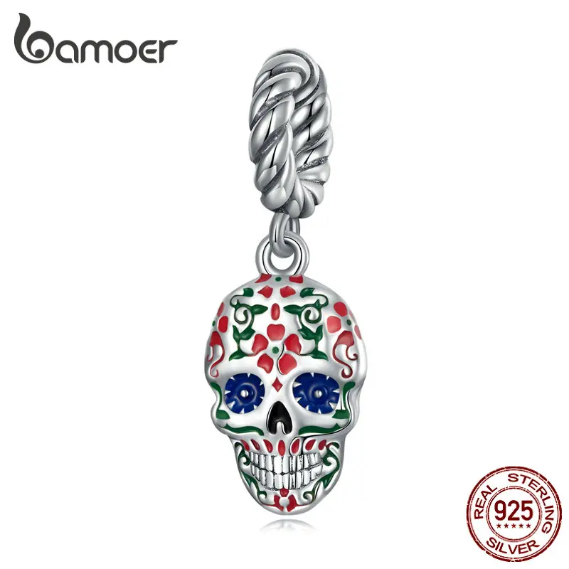 Bamoer Flower pattern Skull Charms Bead Genuine 925 Sterling Silver Pendant For Women DIY Bracelet Necklace Fine Jewelry Gifts
Bamoer Flower pattern Skull Charms Bead Genuine 925 Sterling Silver Pendant For Women DIY Bracelet Necklace Fine Jewelry Gifts
