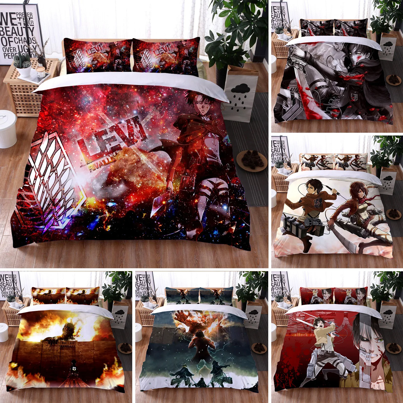 Anime Attack on Titan 3D Printed Bedding Set Duvet Covers Pillowcases Comforter Bedding Set Bedclothes Bed Linen(NO sheet)
Anime Attack on Titan 3D Printed Bedding Set Duvet Covers Pillowcases Comforter Bedding Set Bedclothes Bed Linen(NO sheet)