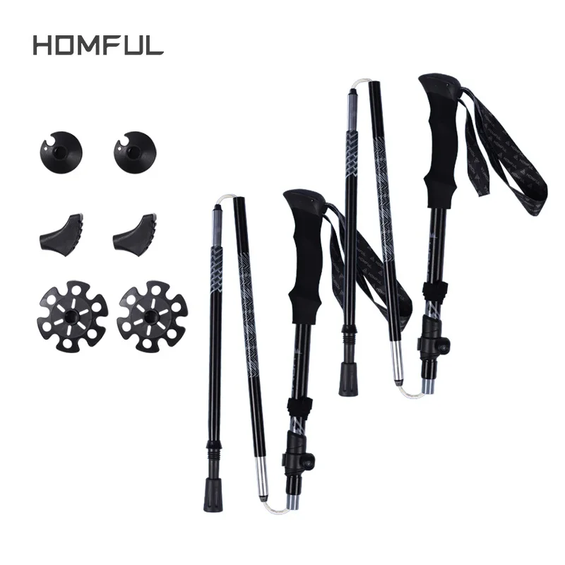 Homful New Nordic Telescopic Trekking Poles walking sticks Alpenstock 7075 Aluminum Ultralight Adjustable with quick lock
Homful New Nordic Telescopic Trekking Poles walking sticks Alpenstock 7075 Aluminum Ultralight Adjustable with quick lock