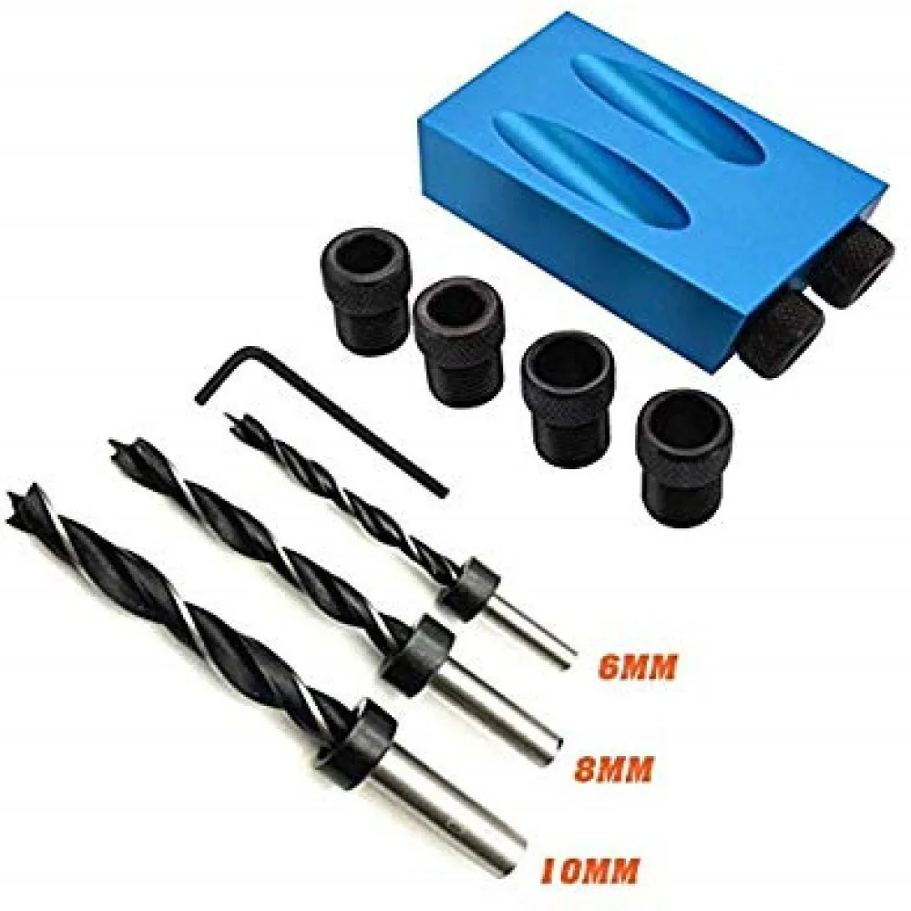 Pocket Hole Jig Kit 15 Degree Angle Drill Guide Set Woodworking Oblique Hole Locator Drill Bits Hole DIY Carpentry Tools
Pocket Hole Jig Kit 15 Degree Angle Drill Guide Set Woodworking Oblique Hole Locator Drill Bits Hole DIY Carpentry Tools