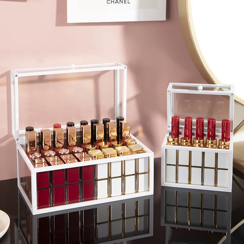Retro Lipstick Storage Box Dust Cover Multi-Grid Lipstick Clear Organizer Cosmetics Desktop Dresser Lip Glaze Display Stand
Retro Lipstick Storage Box Dust Cover Multi-Grid Lipstick Clear Organizer Cosmetics Desktop Dresser Lip Glaze Display Stand