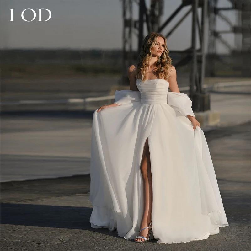 I OD 2023 Tulle Wedding Dress For Women A Line Strapless Boat Neck Lace Up Back High Split Court Trian Vestidos De Novia
I OD 2023 Tulle Wedding Dress For Women A Line Strapless Boat Neck Lace Up Back High Split Court Trian Vestidos De Novia