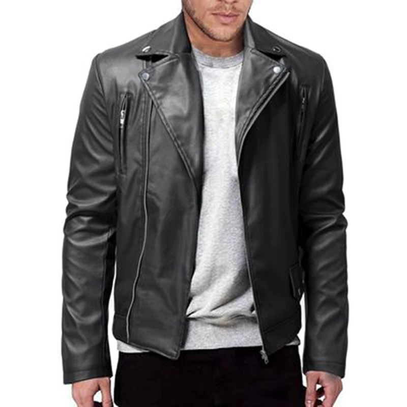 2022 Mens Pu Leather Jackets Autumn Casual Motorcycle Jacket Biker Black Faux Leather Coats Pocket Zipper Overcoat Men Clothing
2022 Mens Pu Leather Jackets Autumn Casual Motorcycle Jacket Biker Black Faux Leather Coats Pocket Zipper Overcoat Men Clothing