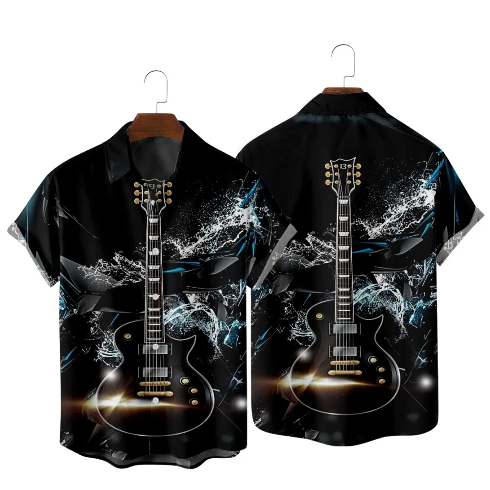 2022 Rock Electric Guitar Pattern Print Shirt, Fashion Casual Simple Style Hawaiian Beach, Men's Summer Pocket Shirt
2022 Rock Electric Guitar Pattern Print Shirt, Fashion Casual Simple Style Hawaiian Beach, Men's Summer Pocket Shirt