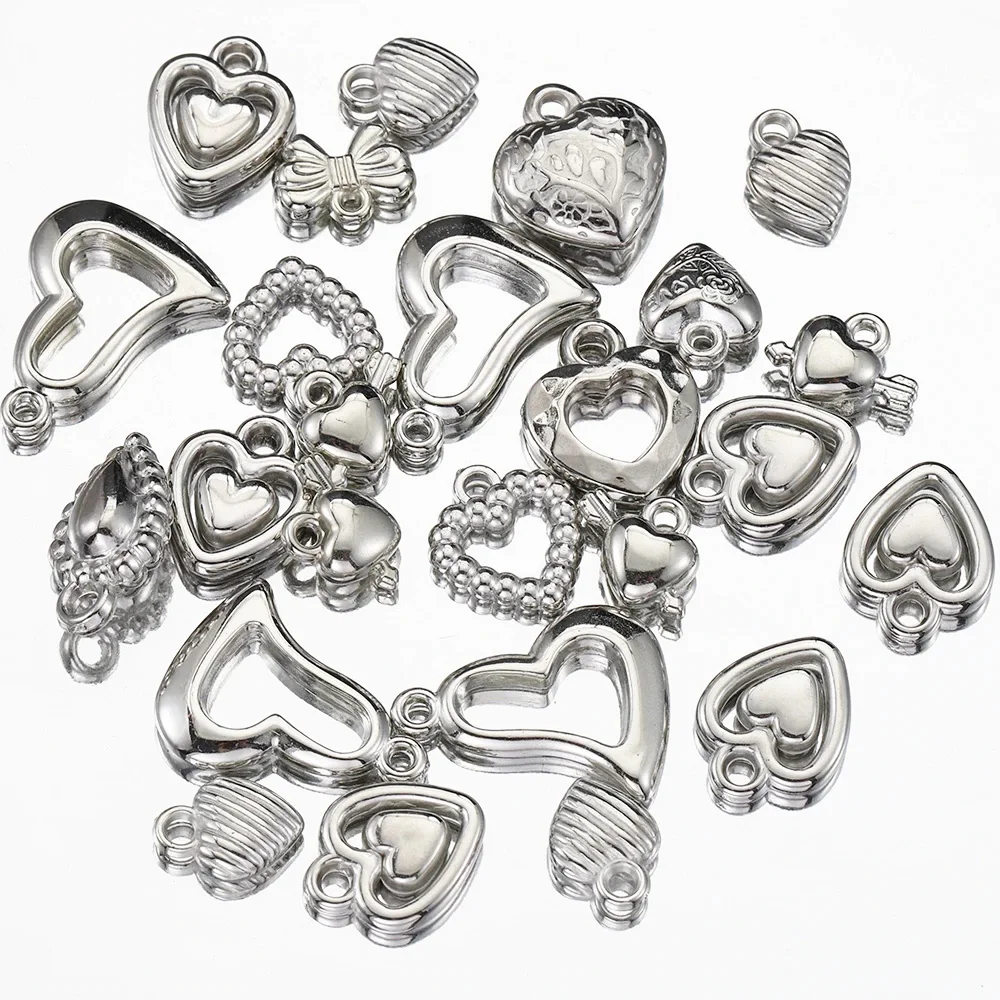 10pcs Silver Color Heart Charms Collection Alloy Love Charms Pendants for Jewelry Making Y2K Girls Necklaces DIY Accessories
10pcs Silver Color Heart Charms Collection Alloy Love Charms Pendants for Jewelry Making Y2K Girls Necklaces DIY Accessories
