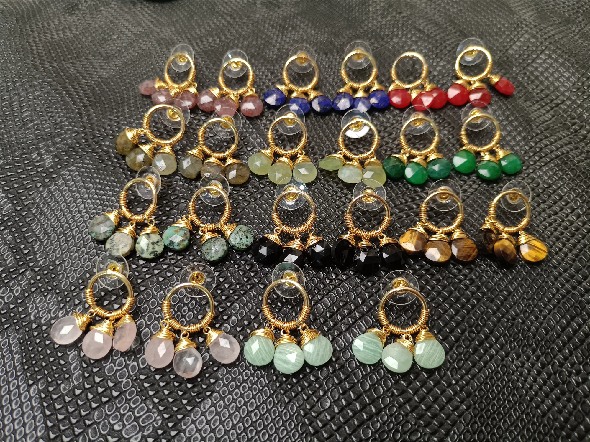 Natural Tianhe Pink Crystal Sun Stone Anshi Tiger Eye Ameter Earrier Earrings Ladies Personal fashion temperament jewelry
Natural Tianhe Pink Crystal Sun Stone Anshi Tiger Eye Ameter Earrier Earrings Ladies Personal fashion temperament jewelry