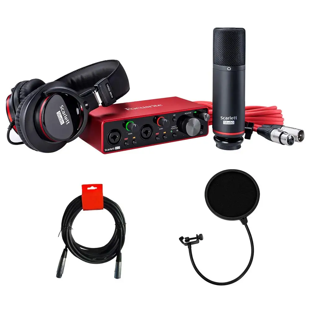 Лучшие продажи оригинального аудио интерфейса Focusritess Scarlettss 2i2 Studio (2-е поколение) USB и записывающего комплекта.
Лучшие продажи оригинального аудио интерфейса Focusritess Scarlettss 2i2 Studio (2-е поколение) USB и записывающего комплекта.