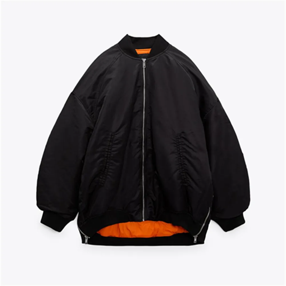 PB&ZA autumn and winter new women's fashion trend black side zipper decoration loose bomber jacket 4432/833
PB&ZA autumn and winter new women's fashion trend black side zipper decoration loose bomber jacket 4432/833