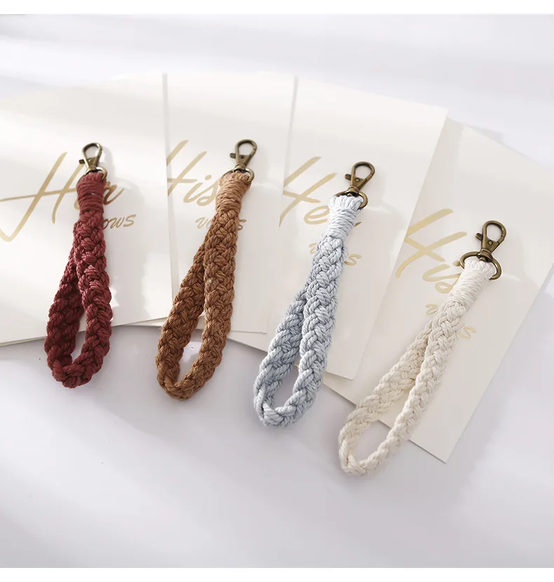 Macrame Woven Handmade Keychain Ornament Fur Ball Wrist Strap Keyring Personalized Keychain Car Keychain Keys Holder For Women
Macrame Woven Handmade Keychain Ornament Fur Ball Wrist Strap Keyring Personalized Keychain Car Keychain Keys Holder For Women