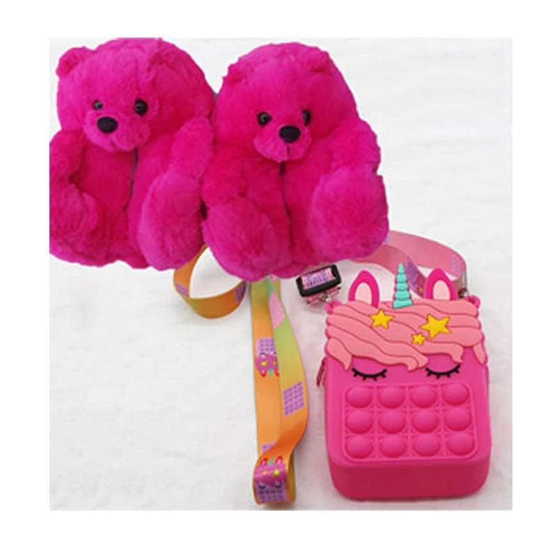 Silicone Kids Bag & Teddy Bear Slippers Matching Teddy Bear Slippers Set Children Kids House Shoes Coin Purse and Handbags
Silicone Kids Bag & Teddy Bear Slippers Matching Teddy Bear Slippers Set Children Kids House Shoes Coin Purse and Handbags