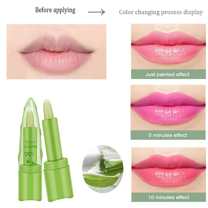 

Aloe Vera Changing Color Lip Balm Reduce Lip Fine Lines Anti-Cracking Long Lasting Moisturizing Nourishing Lip Gloss Care Makeup