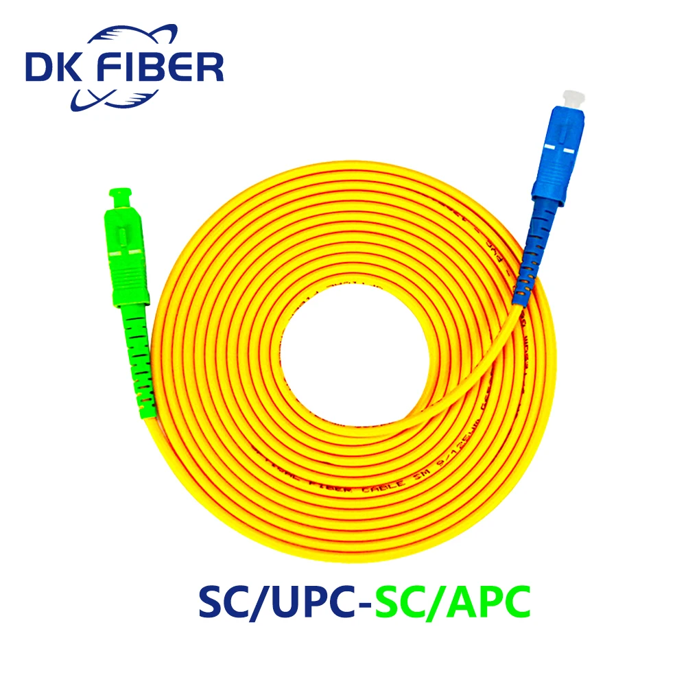 

5 PCS SC/UPC to SC/APC Fiber Optic Patch Cord Cable 1M/2M SC-SC SC-LC SC-FC 3.0MM Jumper Single Mode PVC Telecom Level