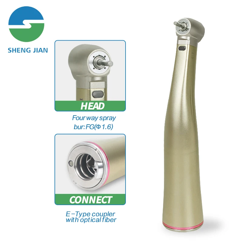 SJ Dent 1 5 Fiber Optic Increase Contra Angle Handpiece EType Push Button Chuck Ceramic Bearing Internal 4Way Spray Dentist Tool
SJ Dent 1 5 Fiber Optic Increase Contra Angle Handpiece EType Push Button Chuck Ceramic Bearing Internal 4Way Spray Dentist Tool