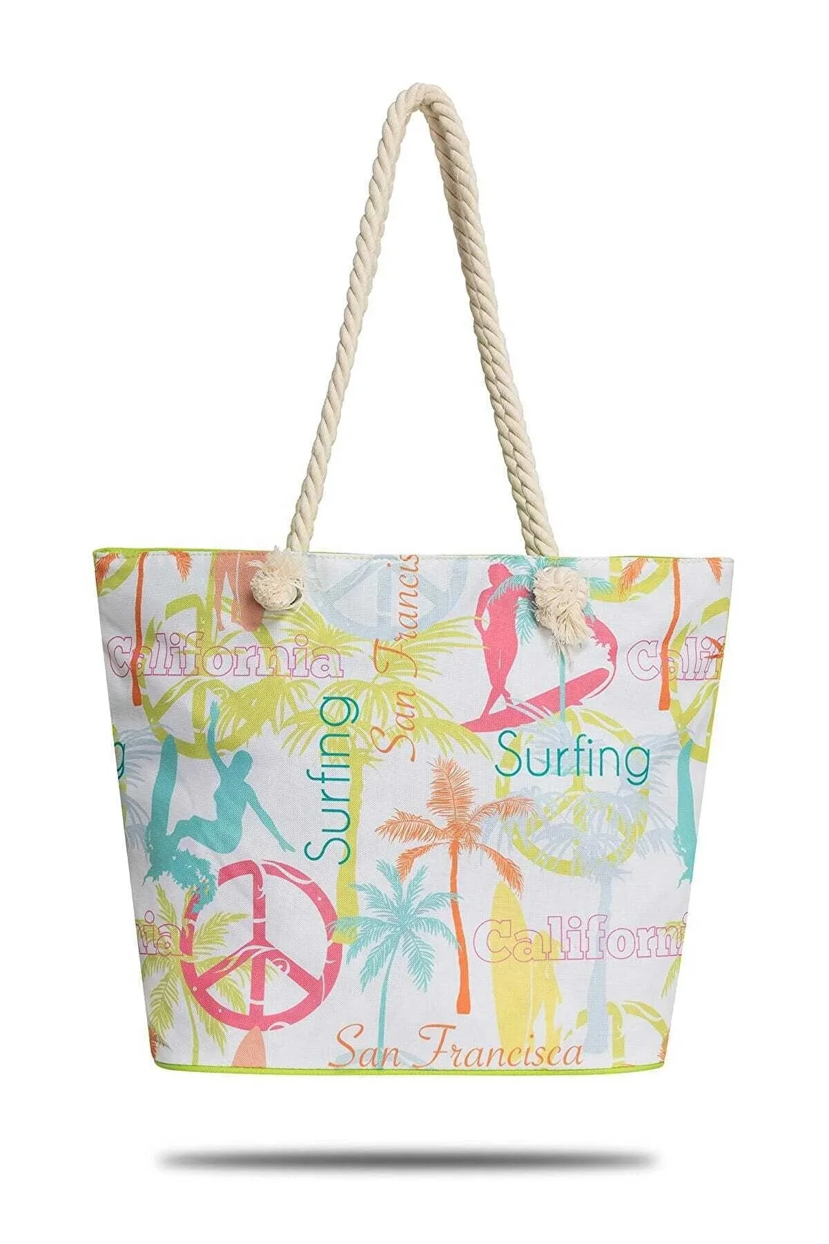 Young Design White - Green - Blue - Pineapple - Flamingo - Watermelon Patterned Women's Beach Bag
Young Design White - Green - Blue - Pineapple - Flamingo - Watermelon Patterned Women's Beach Bag